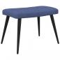 Preview: Relaxsessel mit Hocker Blau Stoff