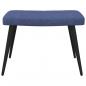 Preview: Relaxsessel mit Hocker Blau Stoff