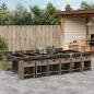 Preview: ARDEBO.de - 13-tlg. Garten-Essgruppe mit Kissen Grau Poly Rattan