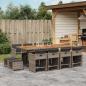 Preview: ARDEBO.de - 13-tlg. Garten-Essgruppe mit Kissen Grau Poly Rattan