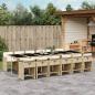 Preview: ARDEBO.de - 13-tlg. Garten-Essgruppe mit Kissen Beige Poly Rattan