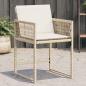 Preview: ARDEBO.de - Gartenstühle mit Kissen 4 Stk. Beige Poly Rattan