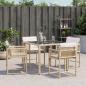 Preview: Gartenstühle mit Kissen 4 Stk. Beige Poly Rattan