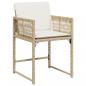 Preview: Gartenstühle mit Kissen 4 Stk. Beige Poly Rattan