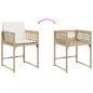 Preview: Gartenstühle mit Kissen 4 Stk. Beige Poly Rattan