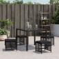 Preview: Gartenhocker mit Kissen 4 Stk. Schwarz 41x41x36 cm Poly Rattan