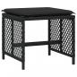 Preview: Gartenhocker mit Kissen 4 Stk. Schwarz 41x41x36 cm Poly Rattan