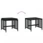 Preview: Gartenhocker mit Kissen 4 Stk. Schwarz 41x41x36 cm Poly Rattan