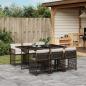 Preview: ARDEBO.de - 7-tlg. Garten-Essgruppe mit Kissen Braun Poly Rattan