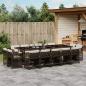 Preview: ARDEBO.de - 15-tlg. Garten-Essgruppe mit Kissen Braun Poly Rattan