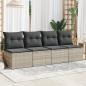 Preview: Gartensofa mit Kissen 4-Sitzer Hellgrau Poly Rattan