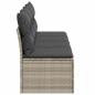 Preview: Gartensofa mit Kissen 4-Sitzer Hellgrau Poly Rattan