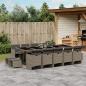 Preview: ARDEBO.de - 15-tlg. Garten-Essgruppe mit Kissen Grau Poly Rattan