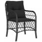 Preview: 9-tlg. Garten-Essgruppe mit Kissen Schwarz Poly Rattan