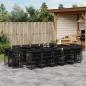 Preview: ARDEBO.de - 15-tlg. Garten-Essgruppe mit Kissen Schwarz Poly Rattan