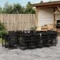 Preview: ARDEBO.de - 13-tlg. Garten-Essgruppe mit Kissen Schwarz Poly Rattan