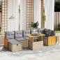 Preview: ARDEBO.de - 8-tlg. Garten-Sofagarnitur mit Kissen Beige Poly Rattan