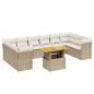 Preview: 11-tlg. Garten-Sofagarnitur mit Kissen Beige Poly Rattan