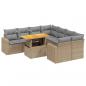 Preview: 9-tlg. Garten-Sofagarnitur mit Kissen Beige Poly Rattan