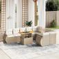 Preview: ARDEBO.de - 10-tlg. Garten-Sofagarnitur mit Kissen Beige Poly Rattan