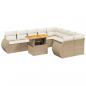 Preview: 10-tlg. Garten-Sofagarnitur mit Kissen Beige Poly Rattan