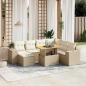 Preview: ARDEBO.de - 8-tlg. Garten-Sofagarnitur mit Kissen Beige Poly Rattan