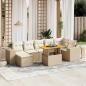 Preview: ARDEBO.de - 8-tlg. Garten-Sofagarnitur mit Kissen Beige Poly Rattan