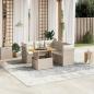 Preview: ARDEBO.de - 5-tlg. Garten-Sofagarnitur mit Kissen Beige Poly Rattan