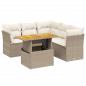 Preview: 5-tlg. Garten-Sofagarnitur mit Kissen Beige Poly Rattan