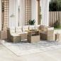 Preview: ARDEBO.de - 9-tlg. Garten-Sofagarnitur mit Kissen Beige Poly Rattan