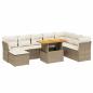 Preview: 9-tlg. Garten-Sofagarnitur mit Kissen Beige Poly Rattan