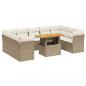 Preview: 10-tlg. Garten-Sofagarnitur mit Kissen Beige Poly Rattan