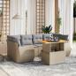 Preview: ARDEBO.de - 7-tlg. Garten-Sofagarnitur mit Kissen Beige Poly Rattan