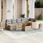 Preview: ARDEBO.de - 8-tlg. Garten-Sofagarnitur mit Kissen Beige Poly Rattan