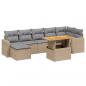 Preview: 8-tlg. Garten-Sofagarnitur mit Kissen Beige Poly Rattan