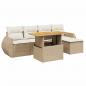 Preview: 6-tlg. Garten-Sofagarnitur mit Kissen Beige Poly Rattan