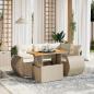 Preview: ARDEBO.de - 5-tlg. Garten-Sofagarnitur mit Kissen Beige Poly Rattan