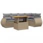 Preview: 6-tlg. Garten-Sofagarnitur mit Kissen Beige Poly Rattan