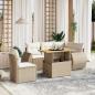 Preview: ARDEBO.de - 6-tlg. Garten-Sofagarnitur mit Kissen Beige Poly Rattan