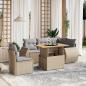 Preview: ARDEBO.de - 6-tlg. Garten-Sofagarnitur mit Kissen Beige Poly Rattan