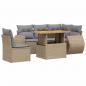 Preview: 6-tlg. Garten-Sofagarnitur mit Kissen Beige Poly Rattan