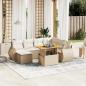 Preview: ARDEBO.de - 8-tlg. Garten-Sofagarnitur mit Kissen Beige Poly Rattan