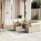 Preview: ARDEBO.de - 11-tlg. Garten-Sofagarnitur mit Kissen Beige Poly Rattan