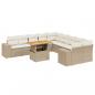 Preview: 11-tlg. Garten-Sofagarnitur mit Kissen Beige Poly Rattan