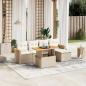 Preview: ARDEBO.de - 6-tlg. Garten-Sofagarnitur mit Kissen Beige Poly Rattan