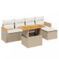 Preview: 6-tlg. Garten-Sofagarnitur mit Kissen Beige Poly Rattan