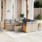 Preview: ARDEBO.de - 9-tlg. Garten-Sofagarnitur mit Kissen Beige Poly Rattan