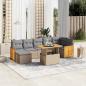 Preview: ARDEBO.de - 8-tlg. Garten-Sofagarnitur mit Kissen Beige Poly Rattan