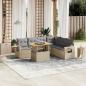 Preview: ARDEBO.de - 7-tlg. Garten-Sofagarnitur mit Kissen Beige Poly Rattan