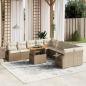 Preview: ARDEBO.de - 11-tlg. Garten-Sofagarnitur mit Kissen Beige Poly Rattan